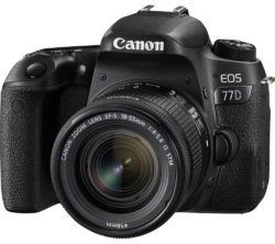 CANON EOS 77D DSLR Camera with 18-55 mm f/4-5.6 IS STM Zoom Lens - Black
